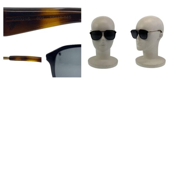 Gucci Black Brown Gold Hardware Plastic Gg0321 S 001 5519 145 Sunglasses main image 4